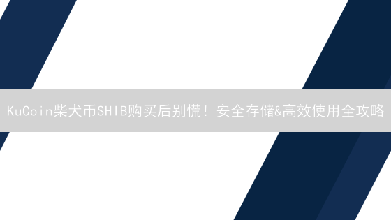 KuCoin柴犬币SHIB购买后别慌！安全存储&高效使用全攻略